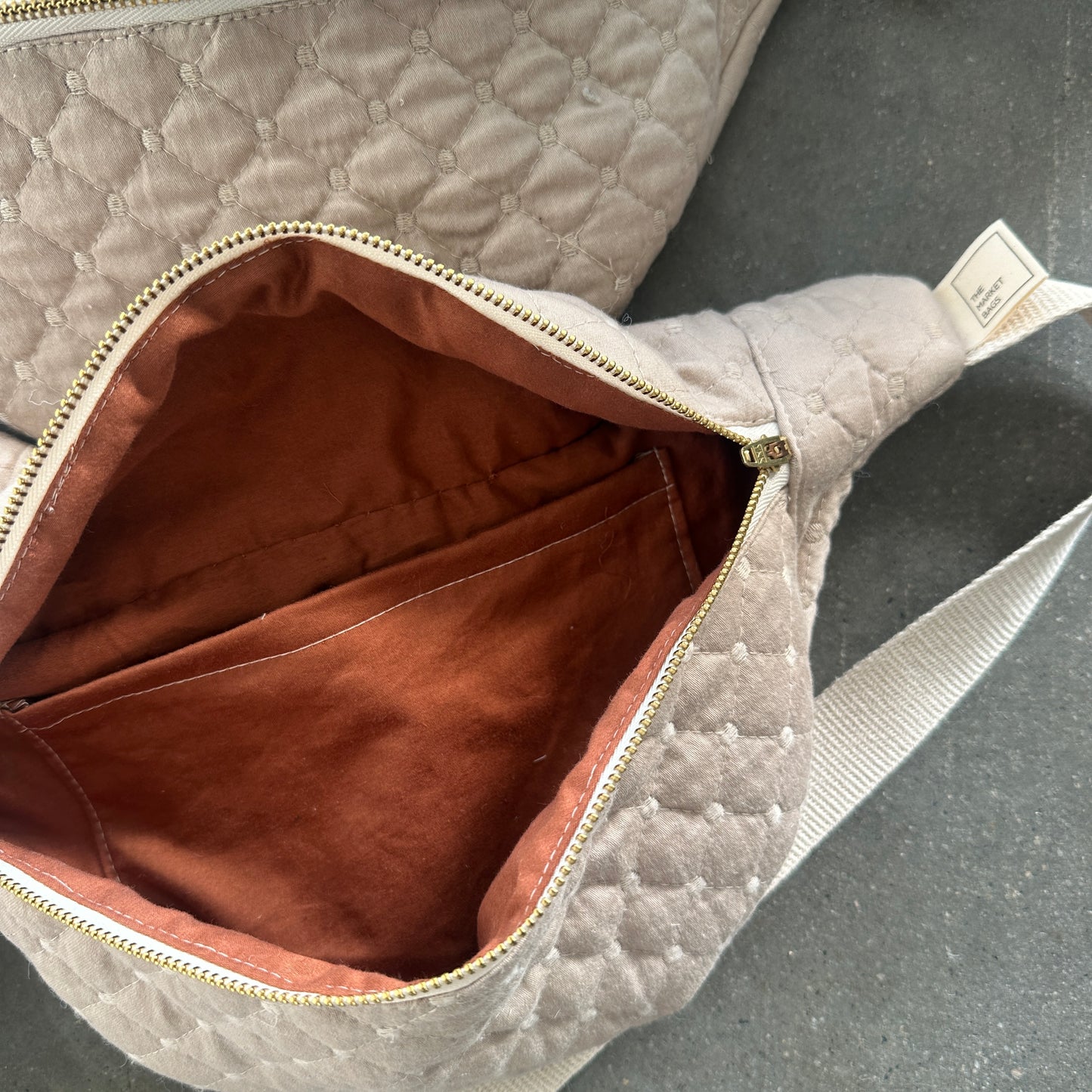 The Cross Body Bag - Tan Quilted