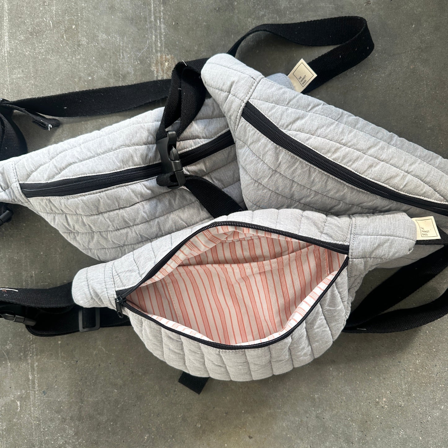 The Cross Body Bag - Grey Quilted