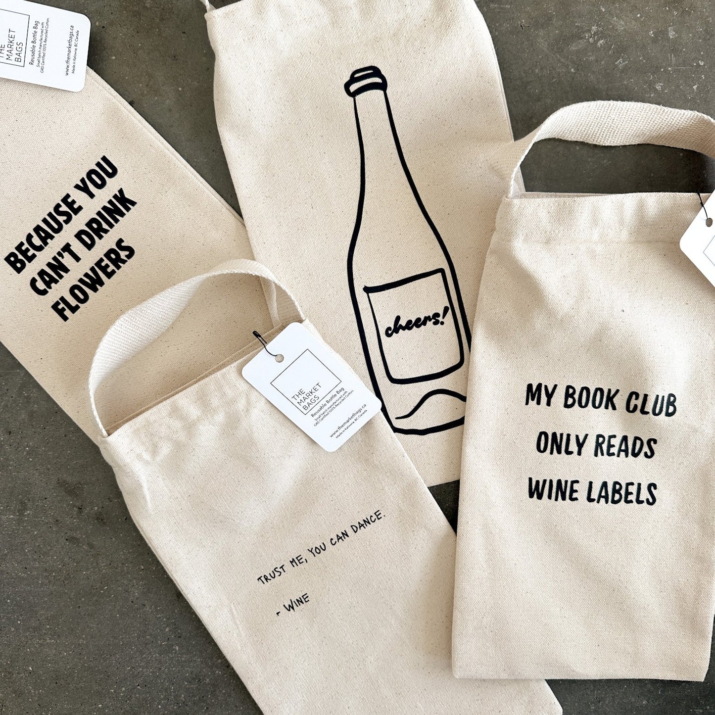 'My Book Club' Reusable Bottle Bag