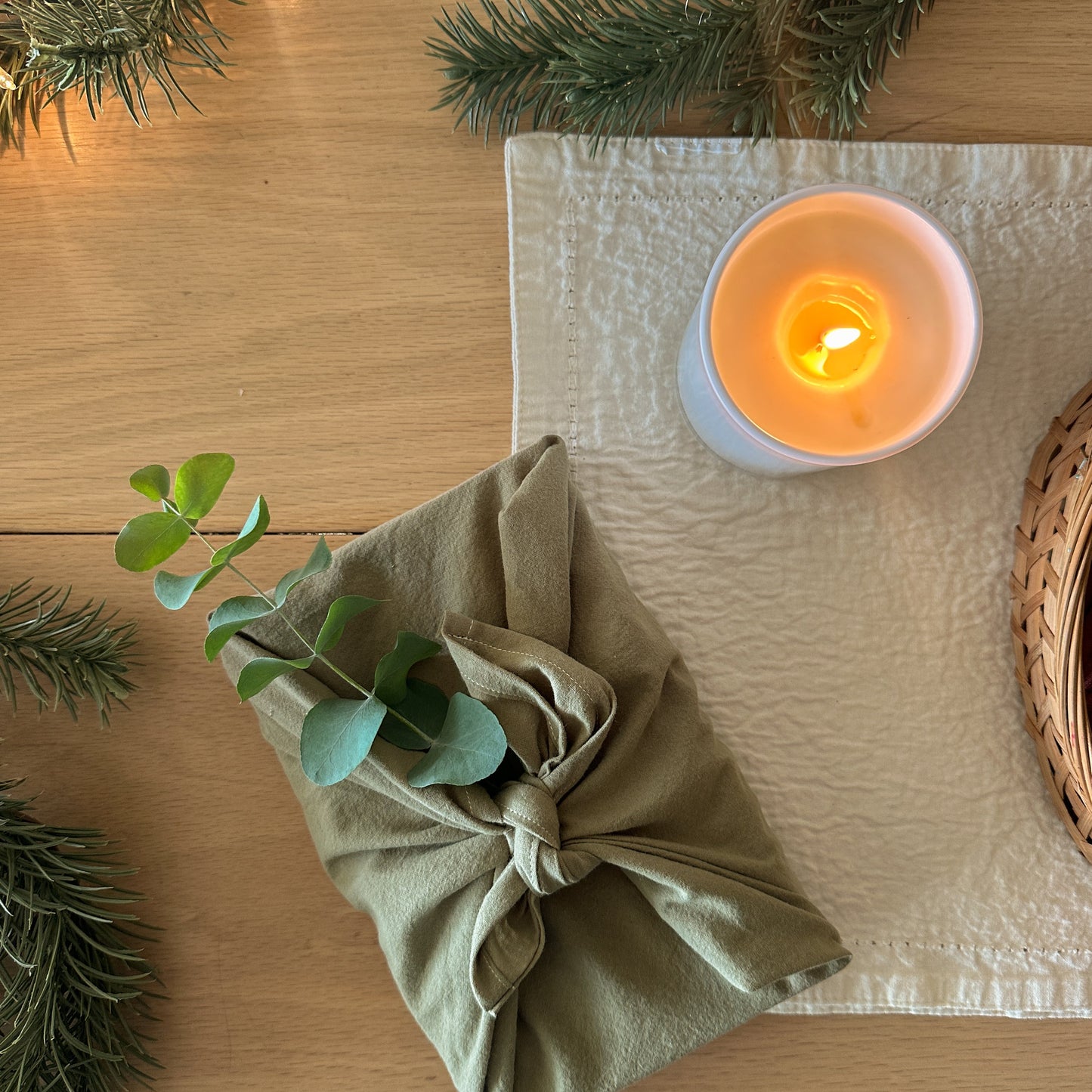 Reusable Gift Wrapping Cloth - Olive
