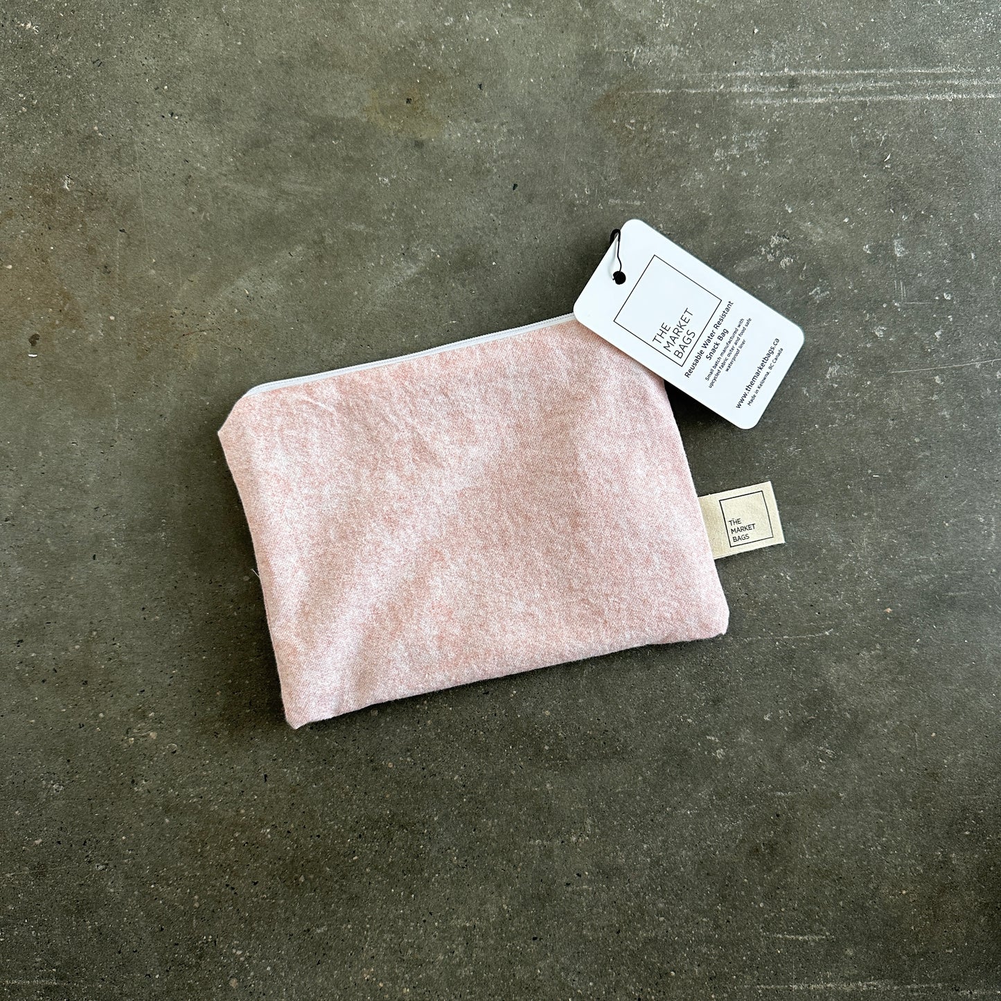 Water Resistant Snack Bag - Blush Chambray