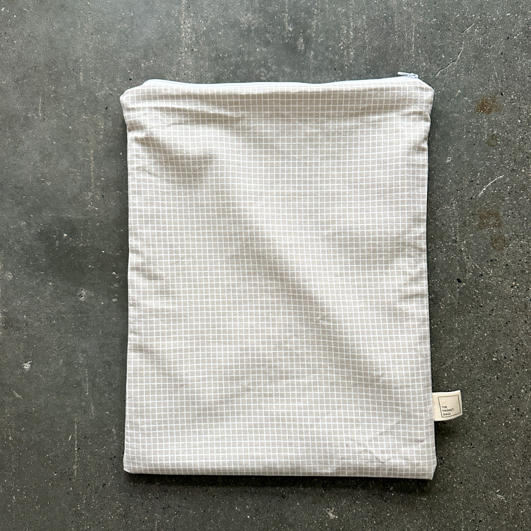 Bread Bag - Beige Grid