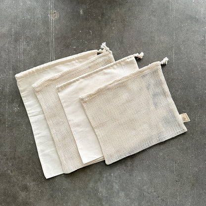 Organic Cotton Mesh/Muslin Produce Bag Bundle