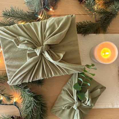 Reusable Gift Wrapping Cloth - Olive