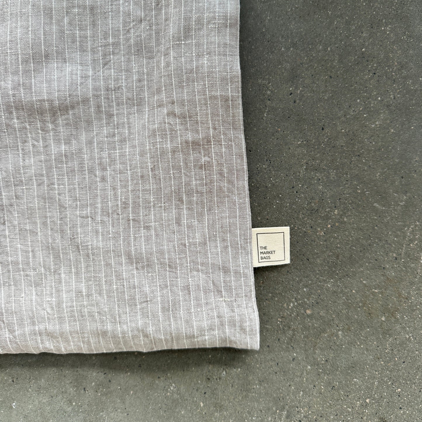 Bread Bag - Greige Stripe Linen