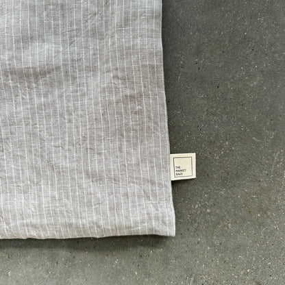 Bread Bag - Greige Stripe Linen