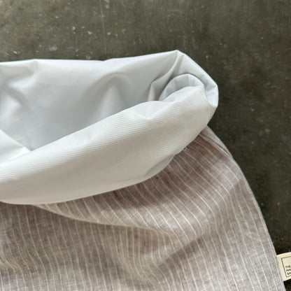Bread Bag - Greige Stripe Linen