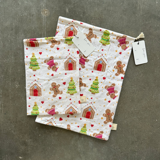 Reusable Gift Bag - Gingerbread