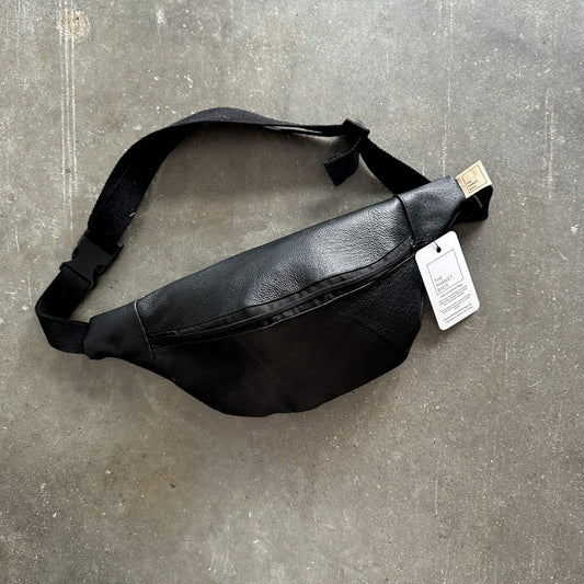 The Cross Body Bag - Black Leather and Pistachio