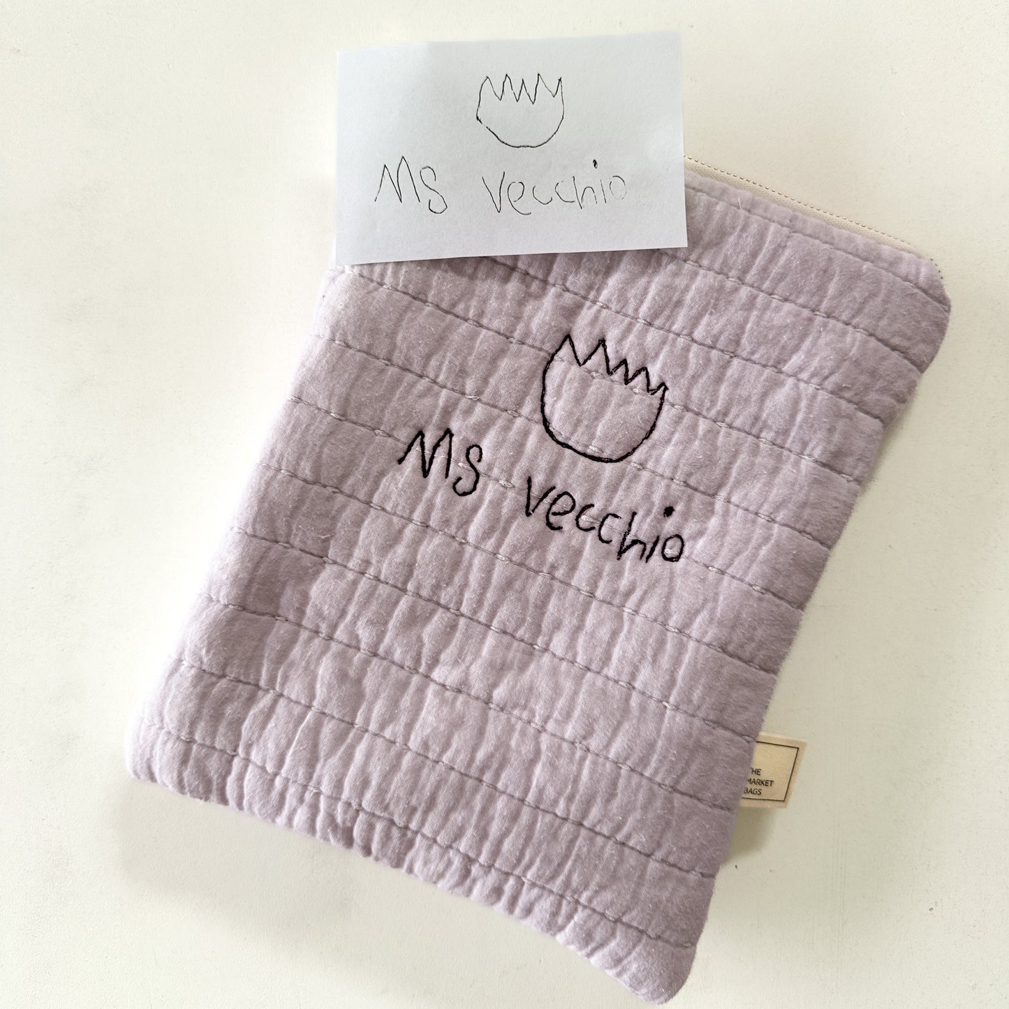 " The Little Letters" Custom Embroidered Quilted E-Reader/Book Sleeve