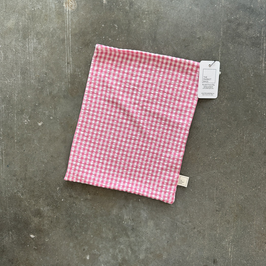 Pink Gingham Reusable Bag