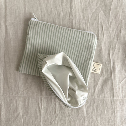 Water Resistant Snack Bag - Sage Stripes
