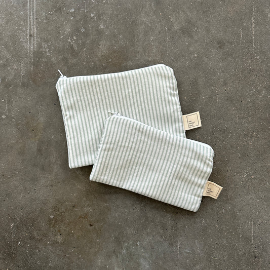 Water Resistant Snack Bag - Sage Stripes