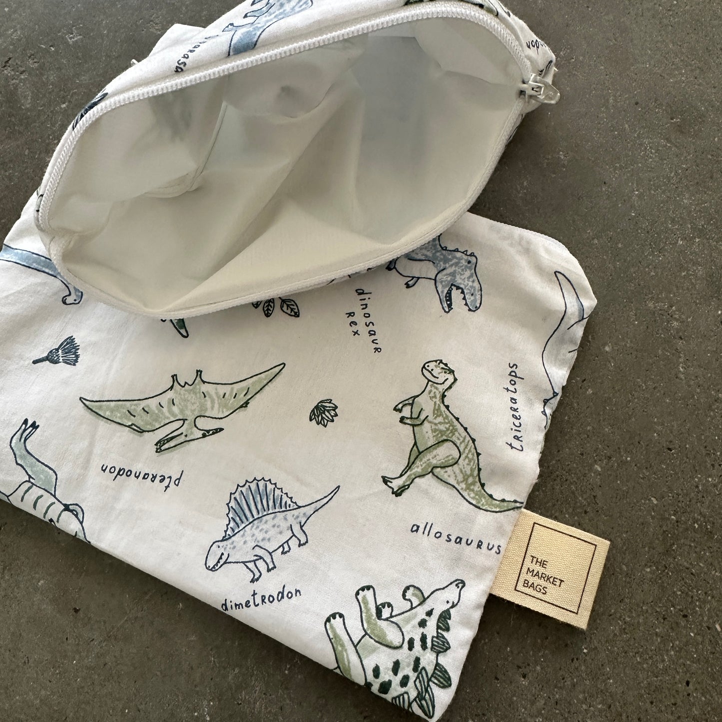Water Resistant Snack Bag - Dinosaurs