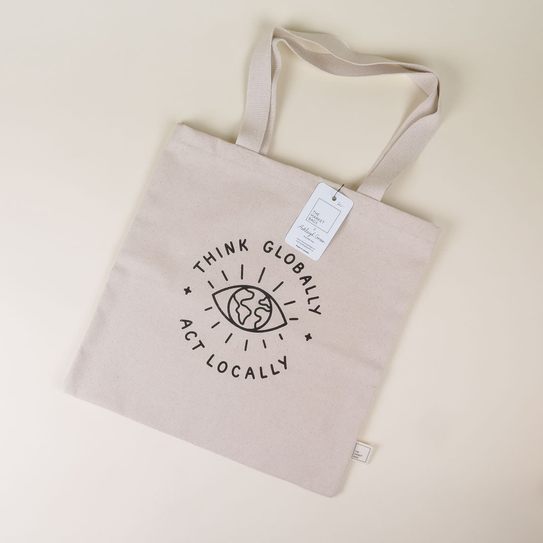 Think Globally Act Locally Tote Bag