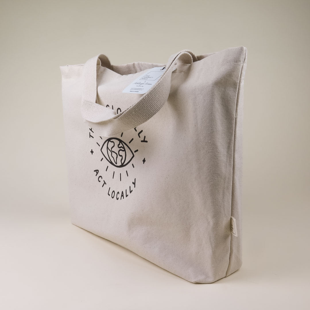 Think Globally Act Locally Tote Bag
