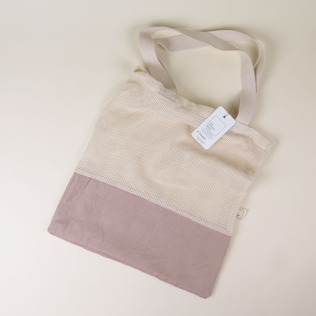 Linen/Mesh Tote Bag