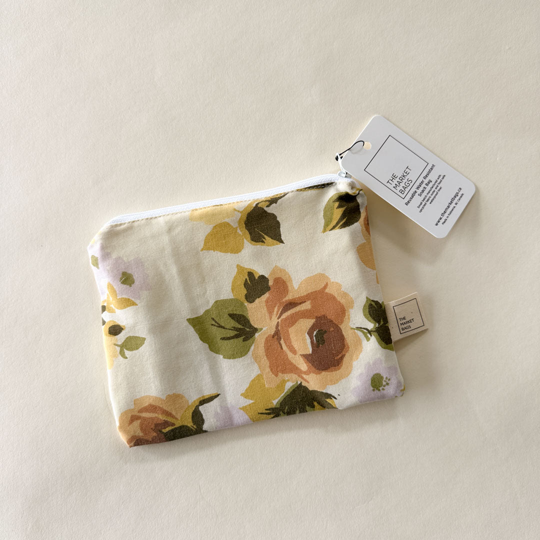 Water Resistant Snack Bag - Warm Floral