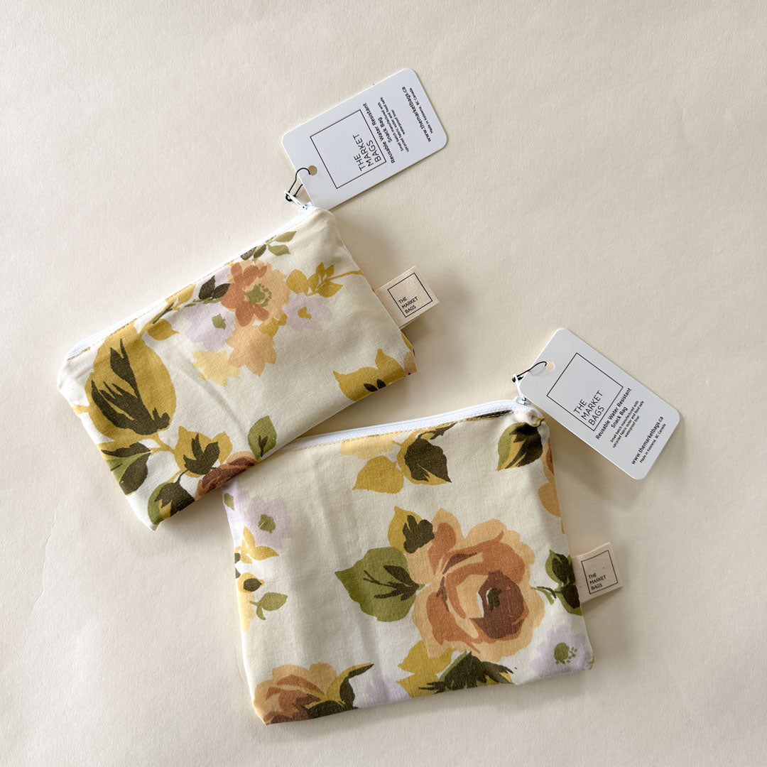 Water Resistant Snack Bag - Warm Floral