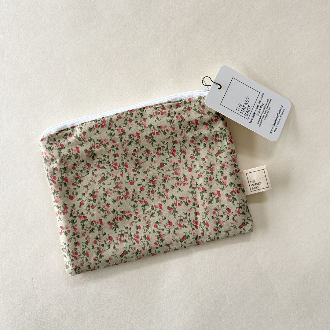 Water Resistant Snack Bag - Rose Meadow