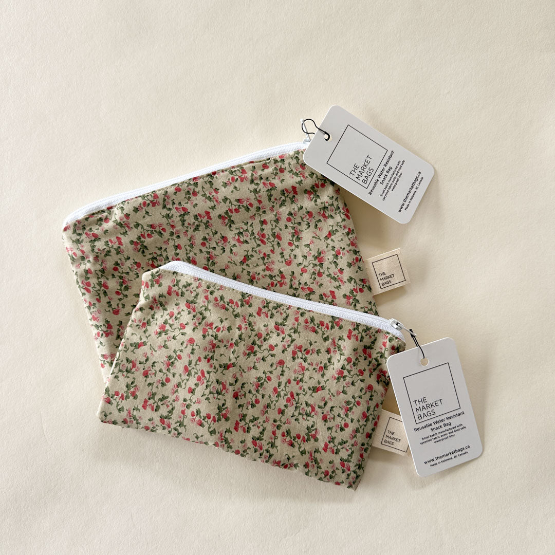 Water Resistant Snack Bag - Rose Meadow