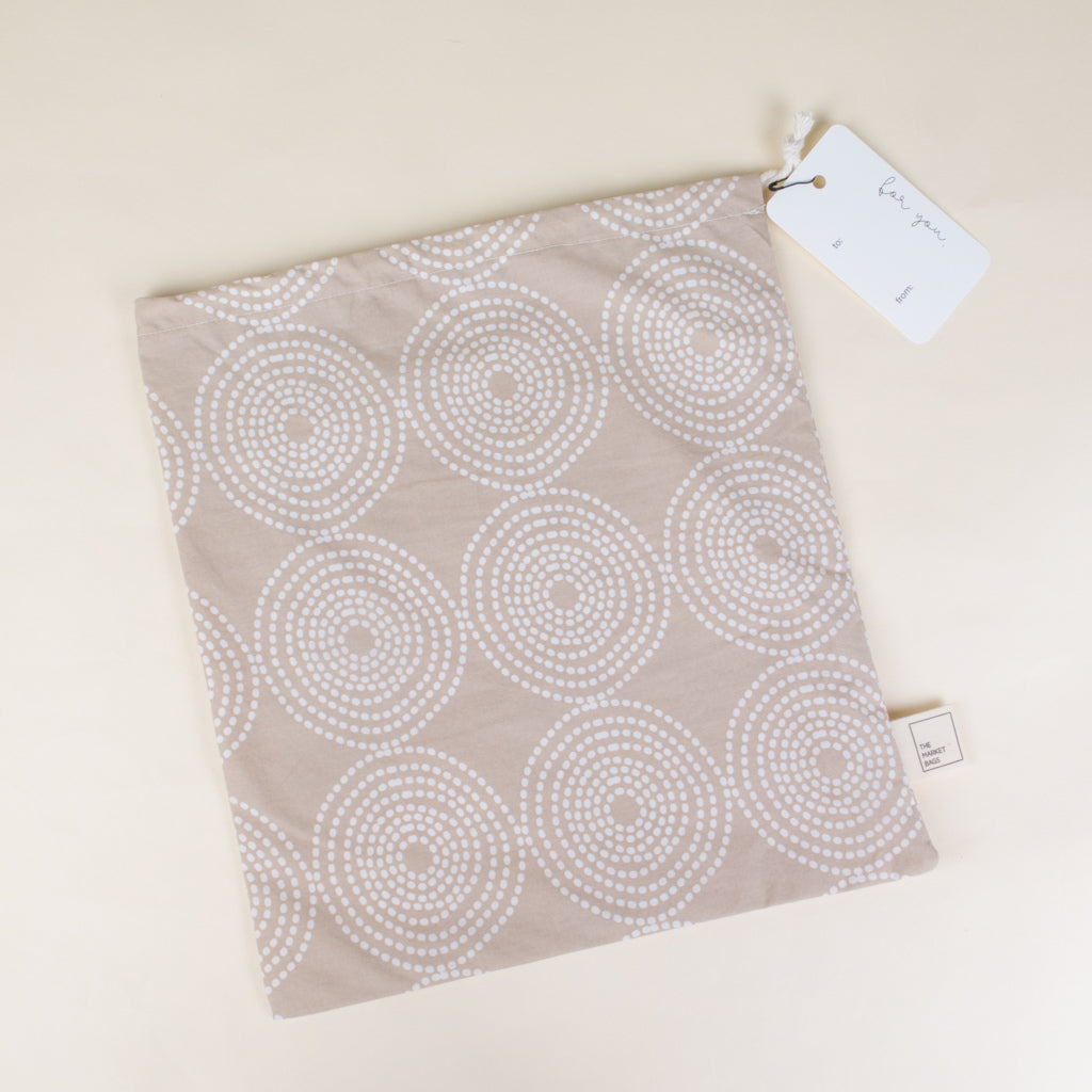 Tan Dots - Reusable Cloth Gift Bag