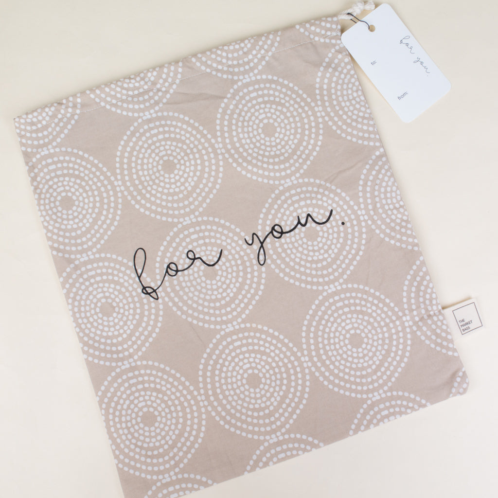 Tan Dots - Reusable Cloth Gift Bag